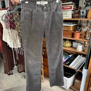 GAP Slim Fit Corduroy Pants Gray Stretch Mid Rise Size 2A FALL 04